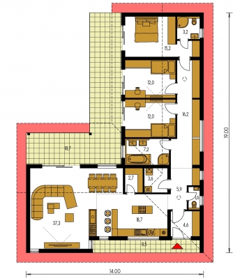 Grundriss des Erdgeschosses - BUNGALOW 194